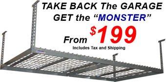 Overhead Garage Storage Racks by MonsterRax